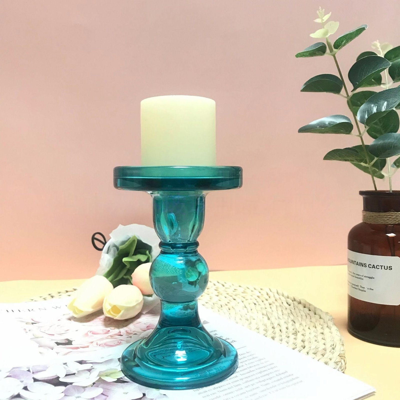 Vintage Glass Candle Holders – Elegant Crystal & Colored Candle Stands for Home and Event Décor - Image 7