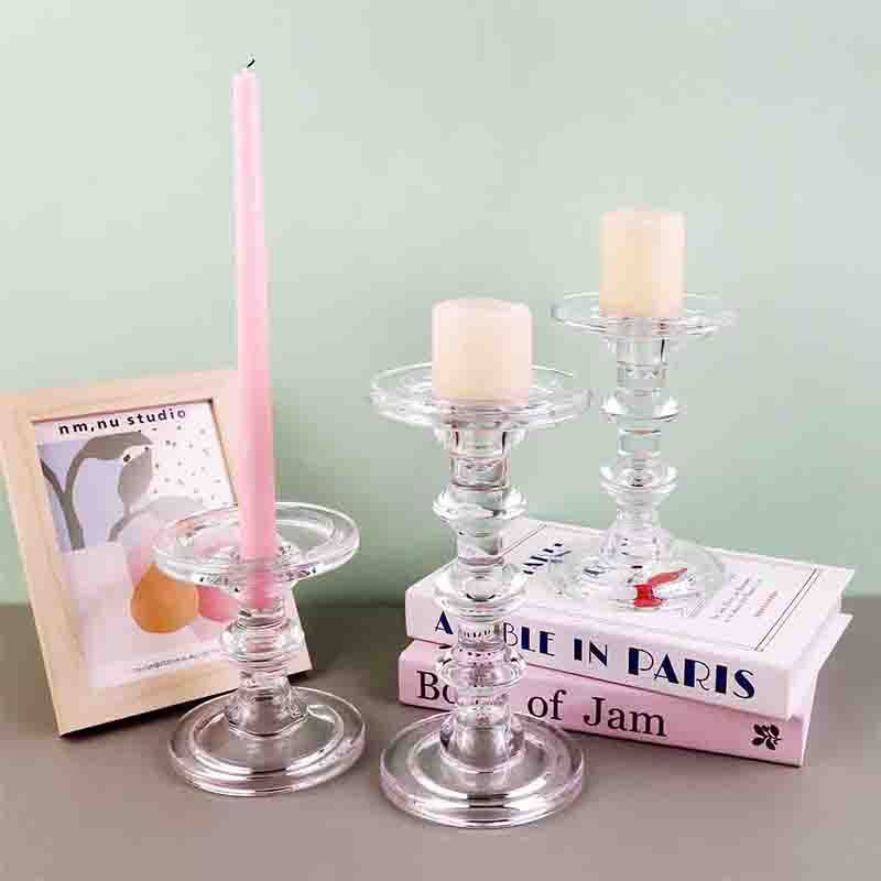 Vintage Glass Candle Holders – Elegant Crystal & Colored Candle Stands for Home and Event Décor - Image 9