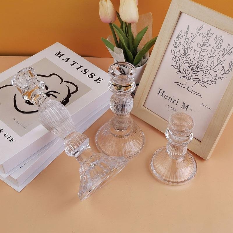 Vintage Glass Candle Holders – Elegant Crystal & Colored Candle Stands for Home and Event Décor - Image 11