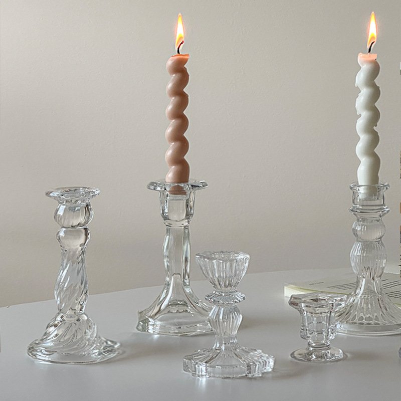Vintage Glass Candle Holders – Elegant Crystal & Colored Candle Stands for Home and Event Décor - Image 15