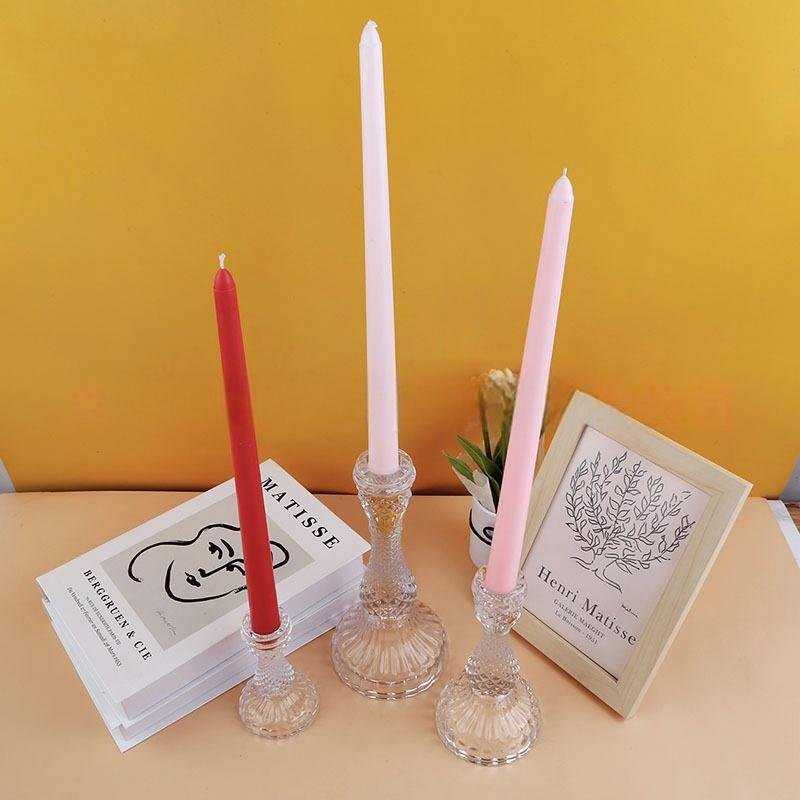 Vintage Glass Candle Holders – Elegant Crystal & Colored Candle Stands for Home and Event Décor - Image 17
