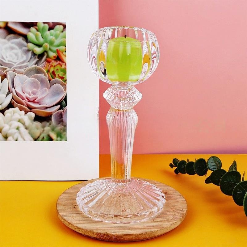 Vintage Glass Candle Holders – Elegant Crystal & Colored Candle Stands for Home and Event Décor - Image 4