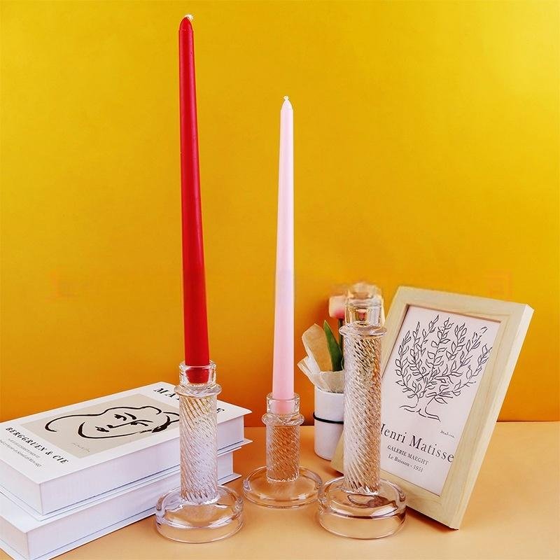 Vintage Glass Candle Holders – Elegant Crystal & Colored Candle Stands for Home and Event Décor - Image 14